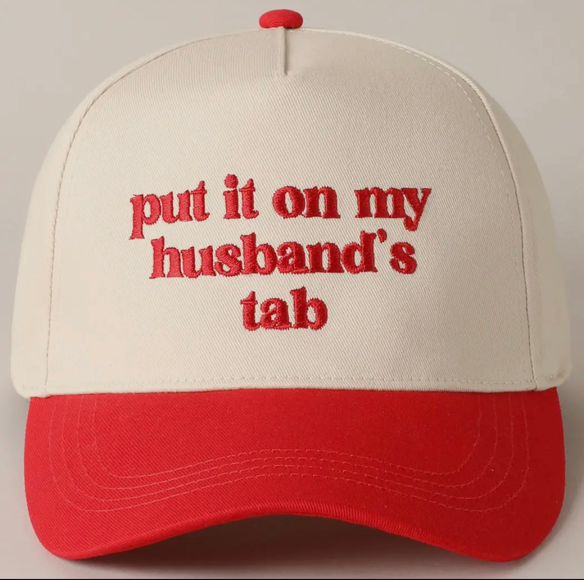 Put it on my husbands tab hat