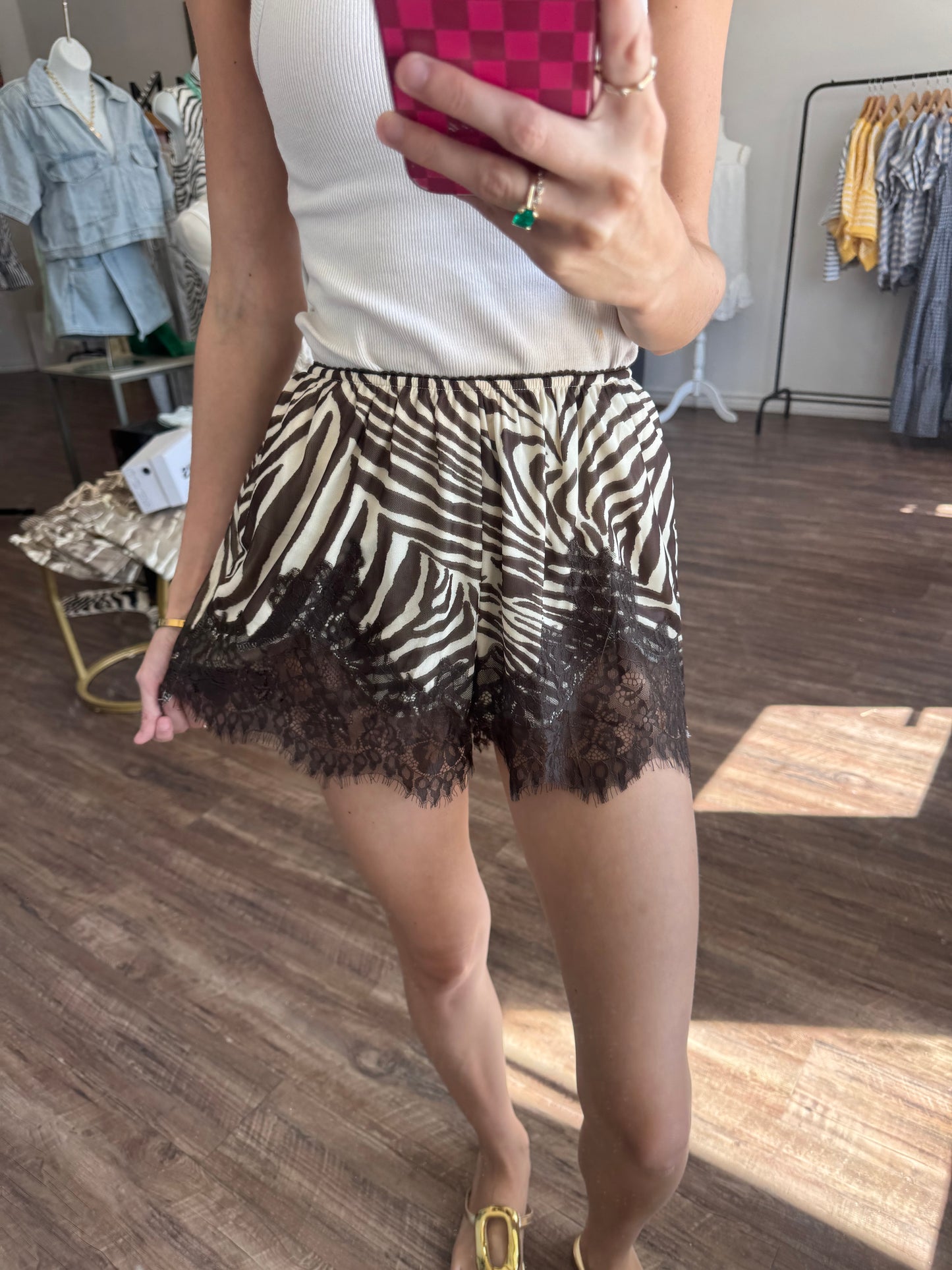 Zebra Satin Shorts