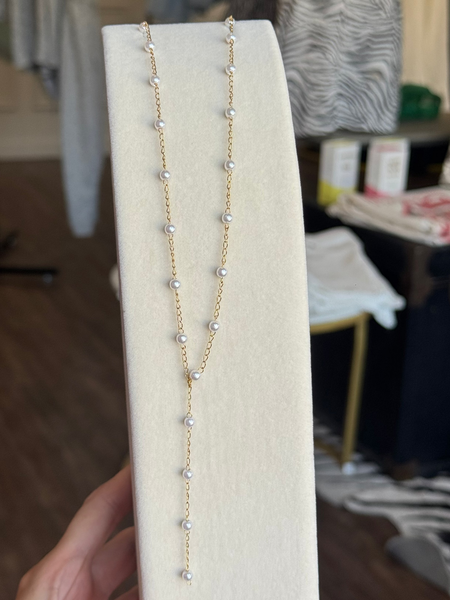 Sea breeze Pearl Lariat Necklace
