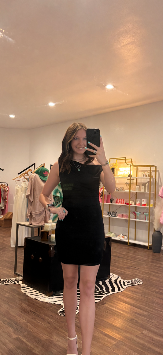 Off Shoulder Ruched Mini Dress