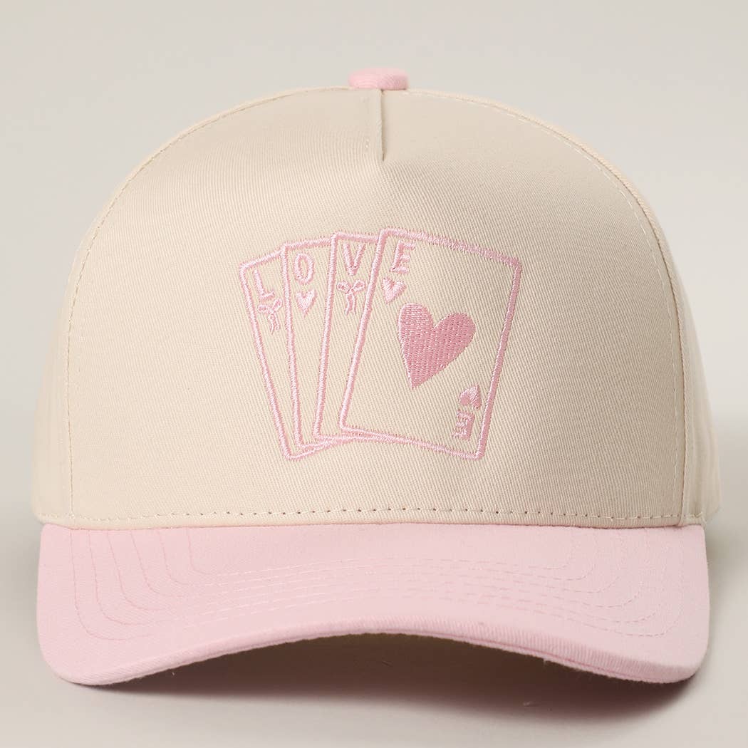 Romantic LOVE Card Embroidery Two-Tone Trucker Hat