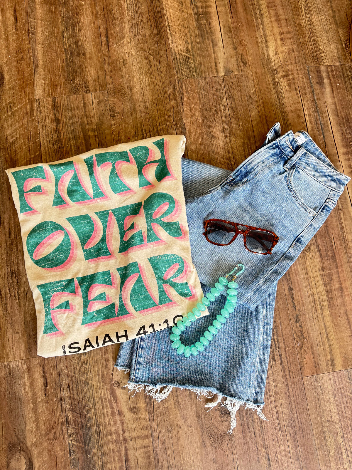 [G1536X-OTS]-FAITH OVER FEAR OVERSIZED GRAPHIC TEE