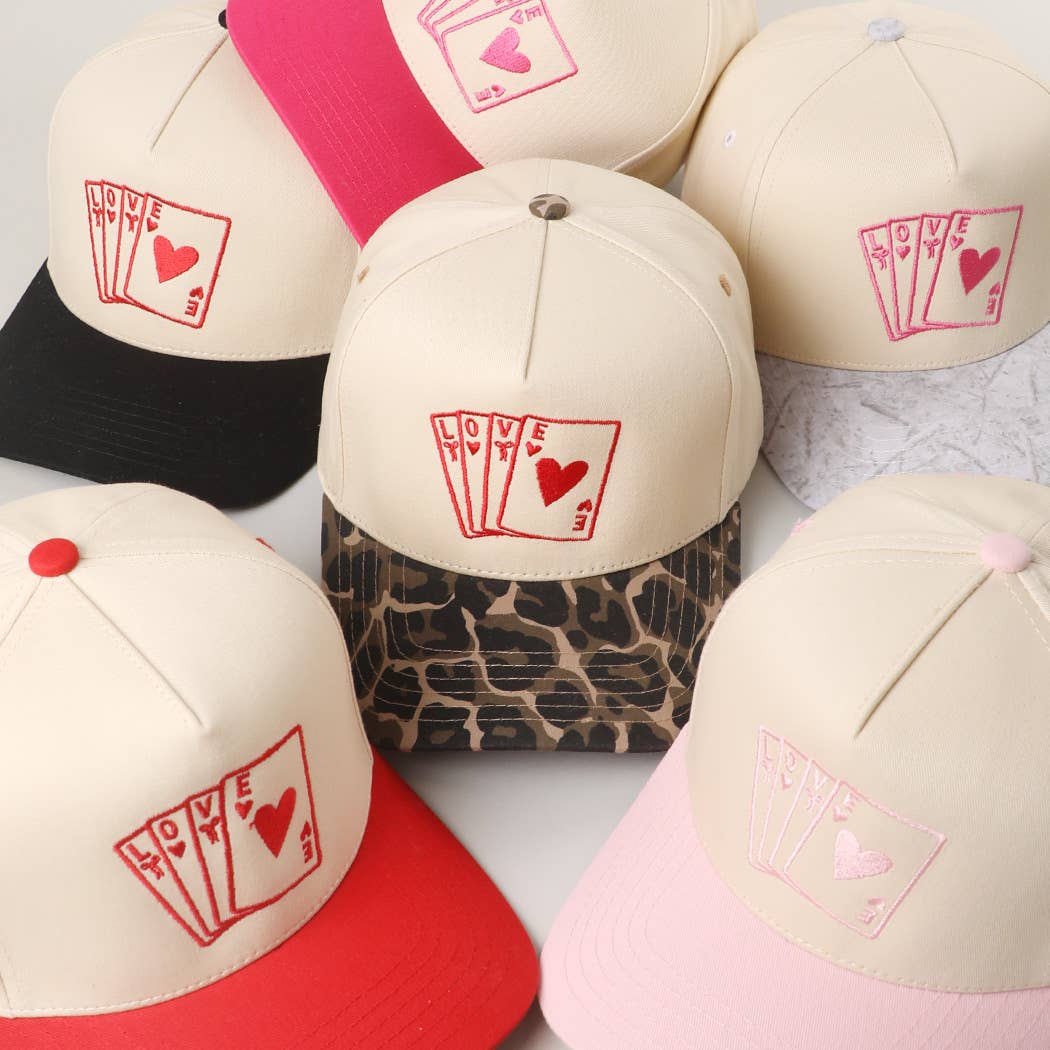 Romantic LOVE Card Embroidery Two-Tone Trucker Hat