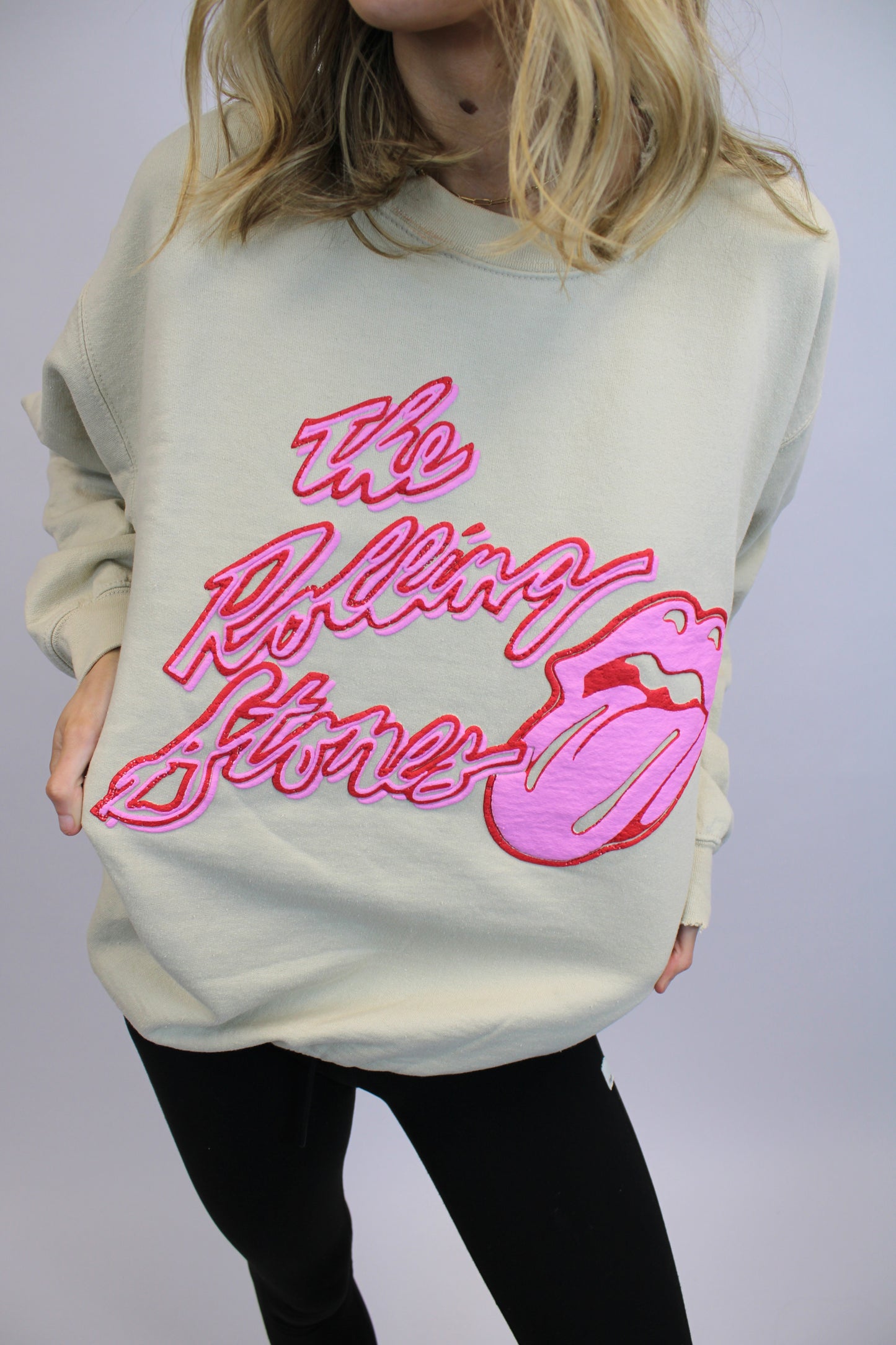 Rolling Stones Malibu Puff Ink Sand Thrifted Sweatshirt