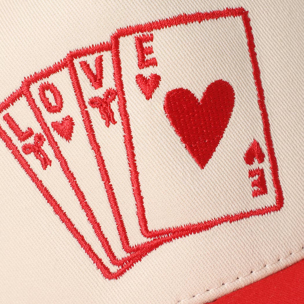 Romantic LOVE Card Embroidery Two-Tone Trucker Hat