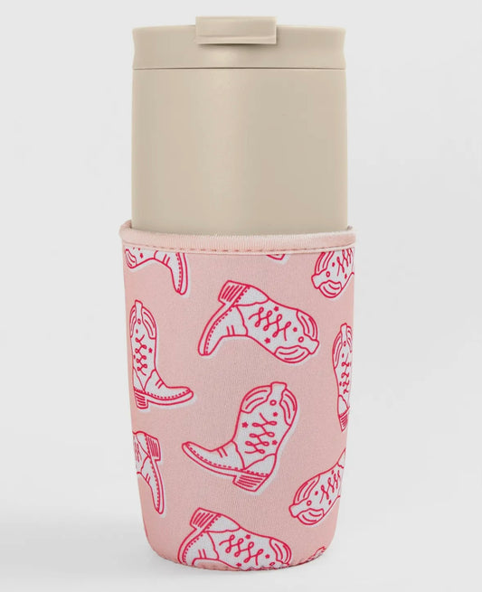 Pink boot drink Koozie