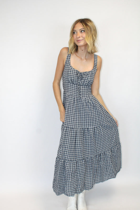 Blue Ridge Gingham Midi Dress
