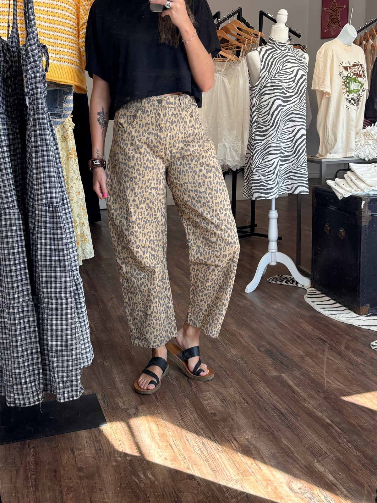 LEOPARD PRINT JEANS