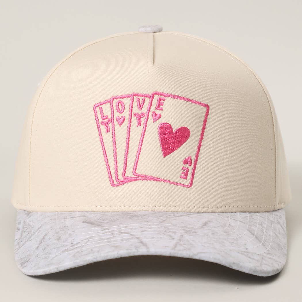 Romantic LOVE Card Embroidery Two-Tone Trucker Hat