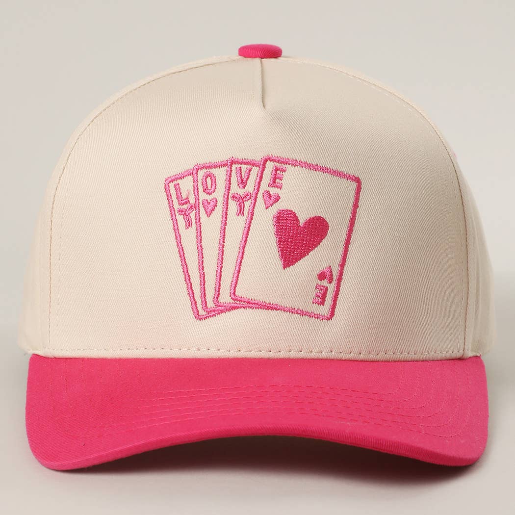 Romantic LOVE Card Embroidery Two-Tone Trucker Hat