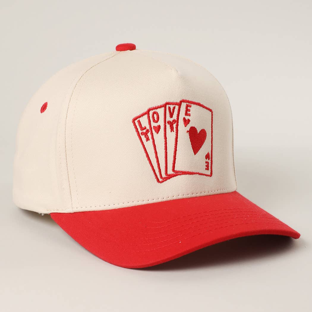 Romantic LOVE Card Embroidery Two-Tone Trucker Hat