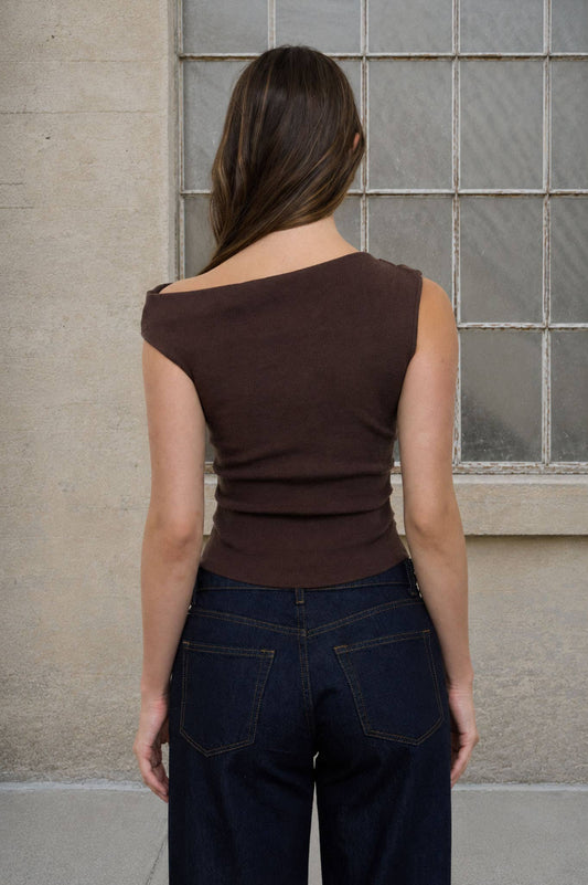 Autumn Moon Asymmetrical Sweater Top