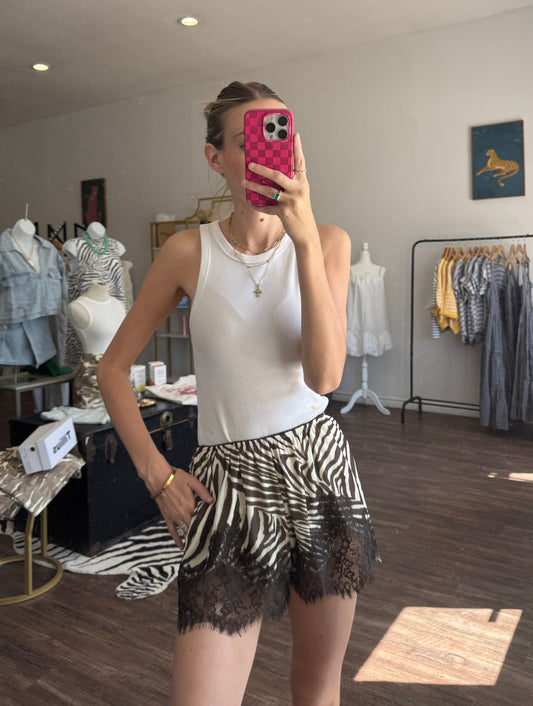 Zebra Satin Shorts