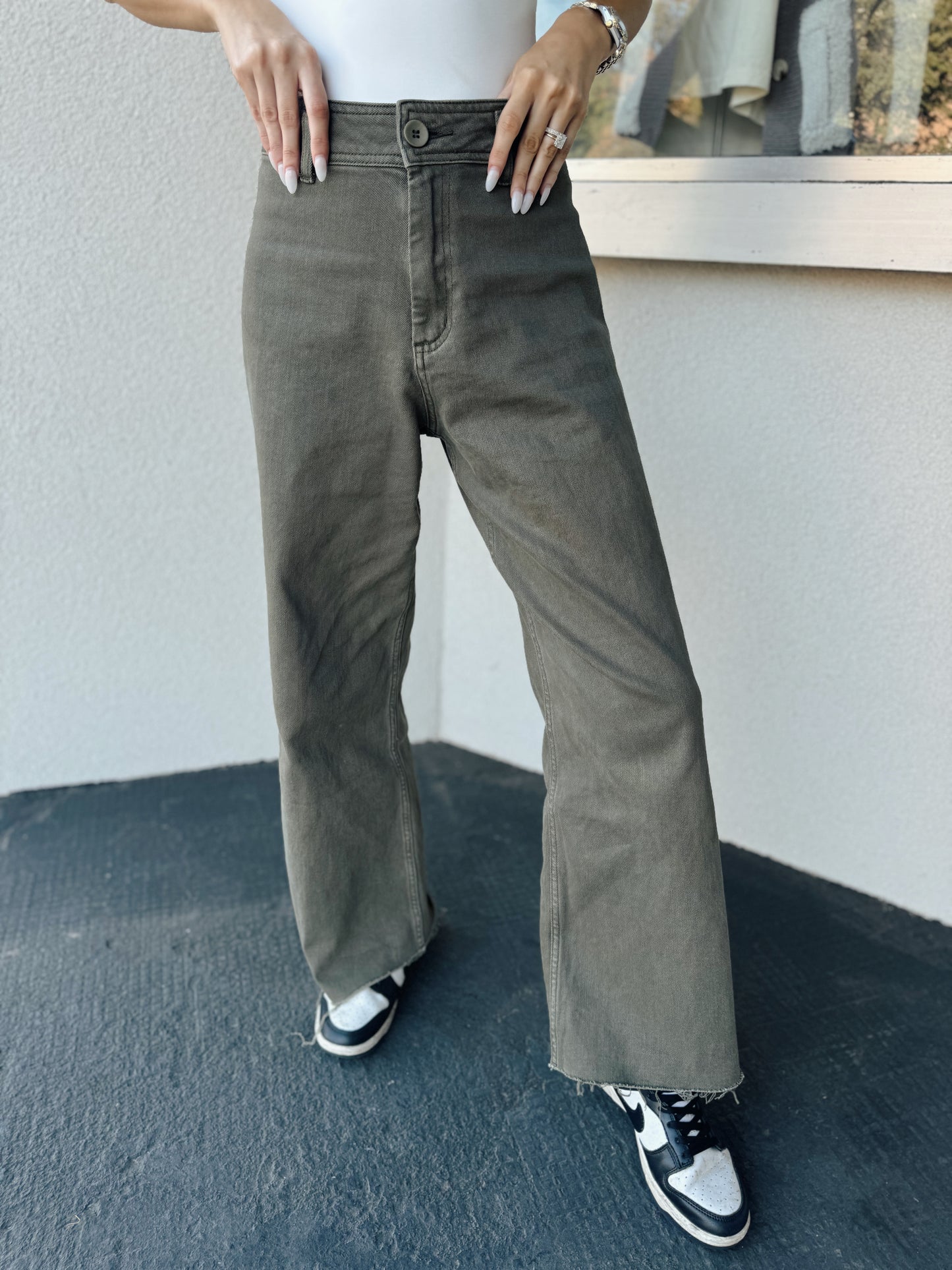 Olive Straight Leg Jeans