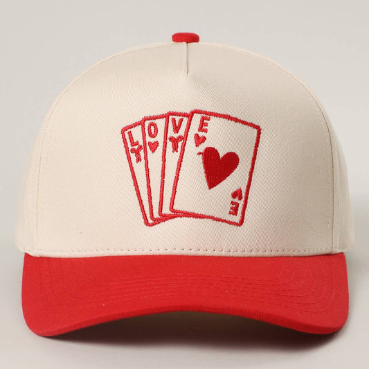 Romantic LOVE Card Embroidery Two-Tone Trucker Hat