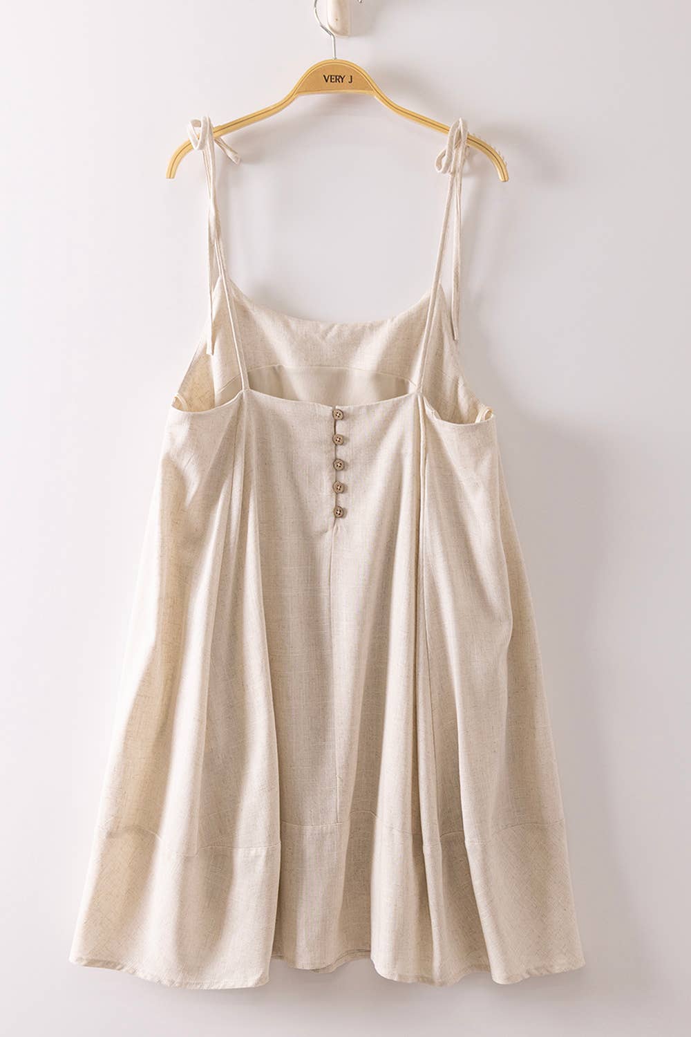 Back Button Down Detail Mini Dress