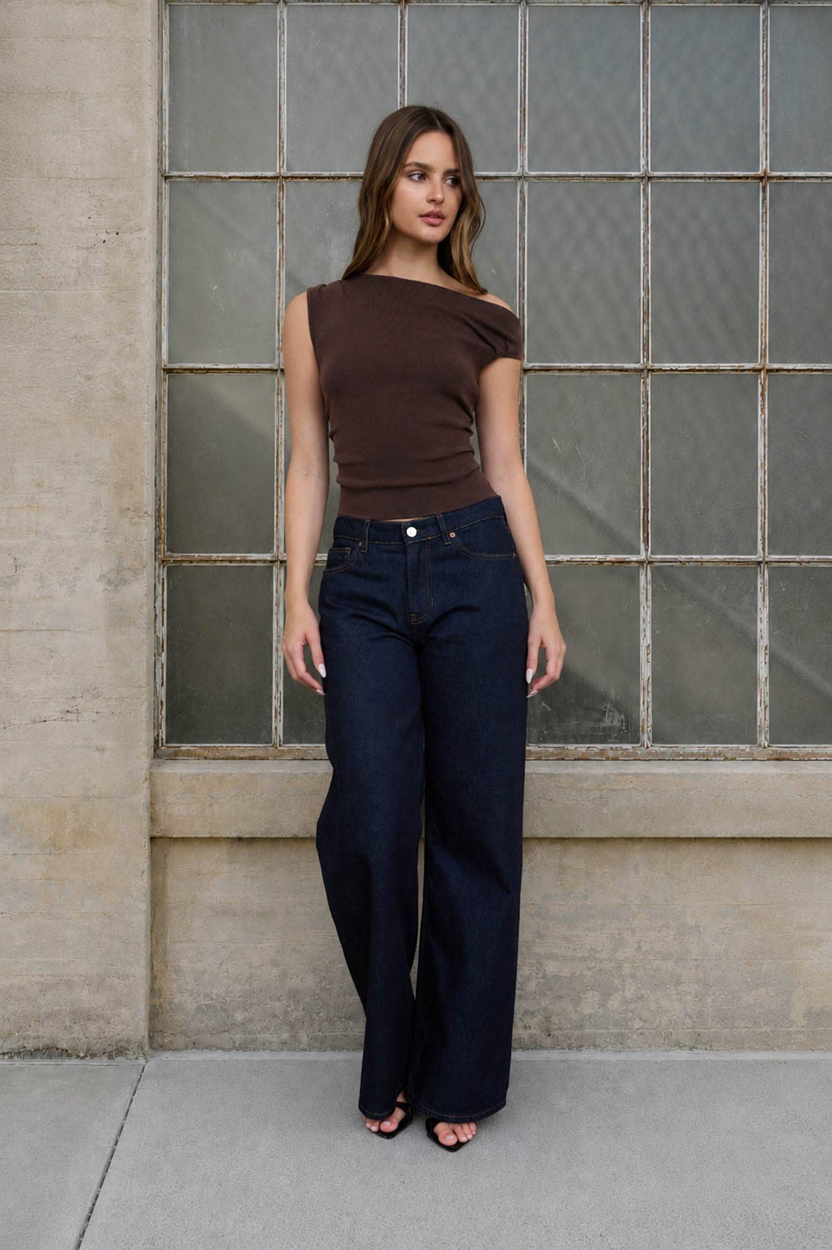 Autumn Moon Asymmetrical Sweater Top