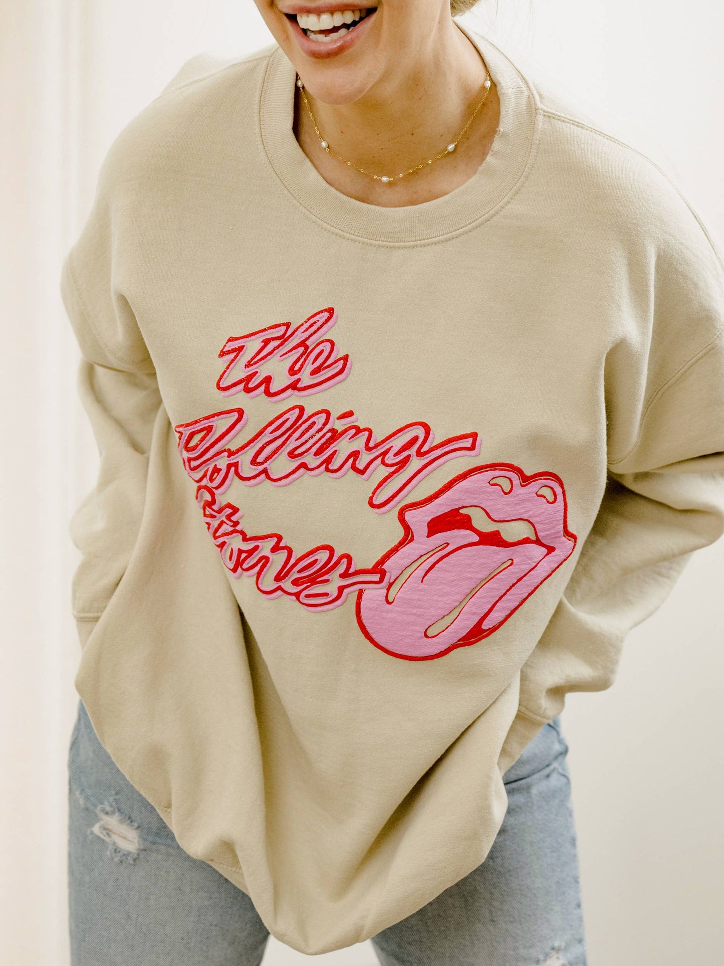 Rolling Stones Malibu Puff Ink Sand Thrifted Sweatshirt